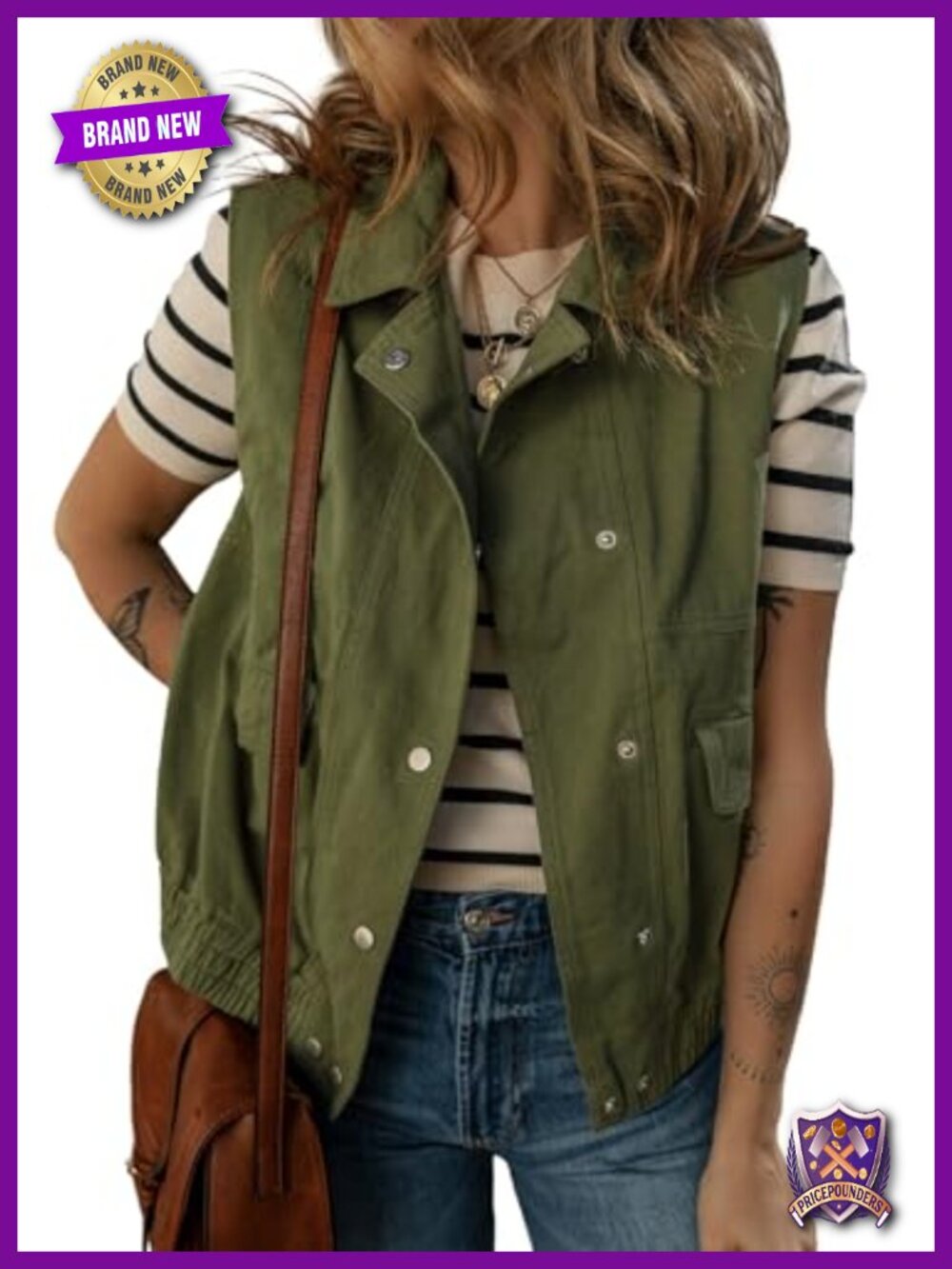 Women's Sleeveless Cargo Vest with Pockets